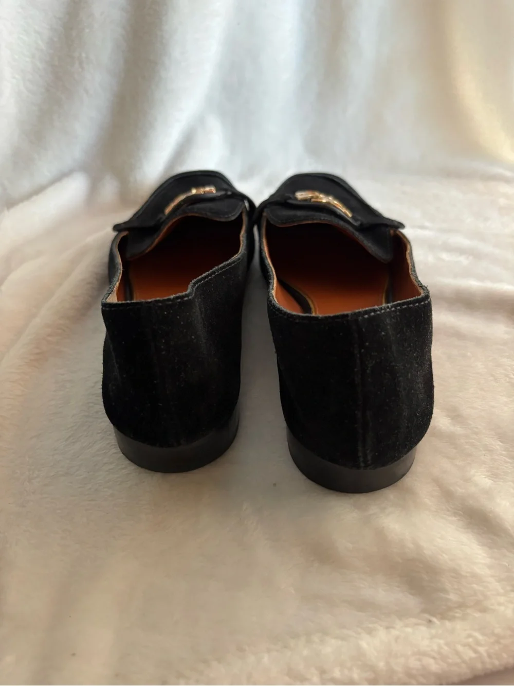 Tory Burch Miller Suede Metal Loafers Size 9.5M Black